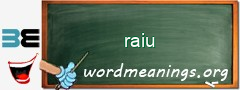 WordMeaning blackboard for raiu